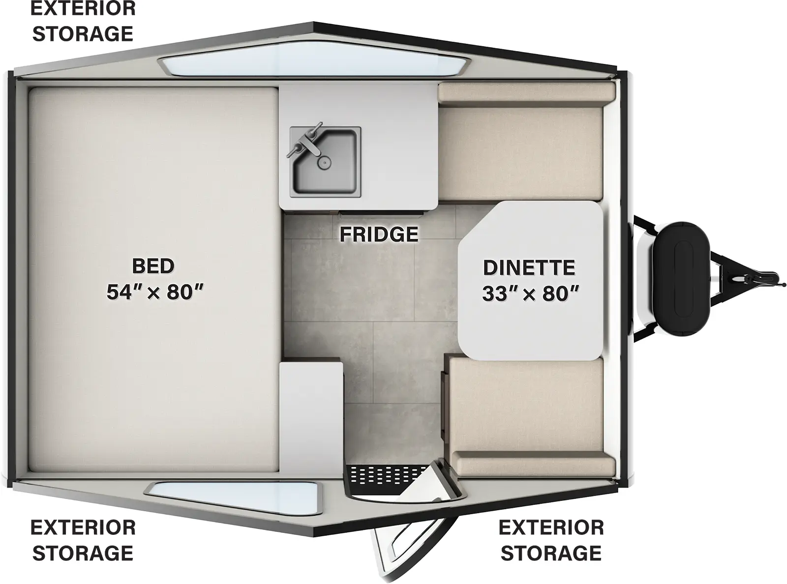 Flagstaff Hardside Pop Up Campers T10LE Floorplan